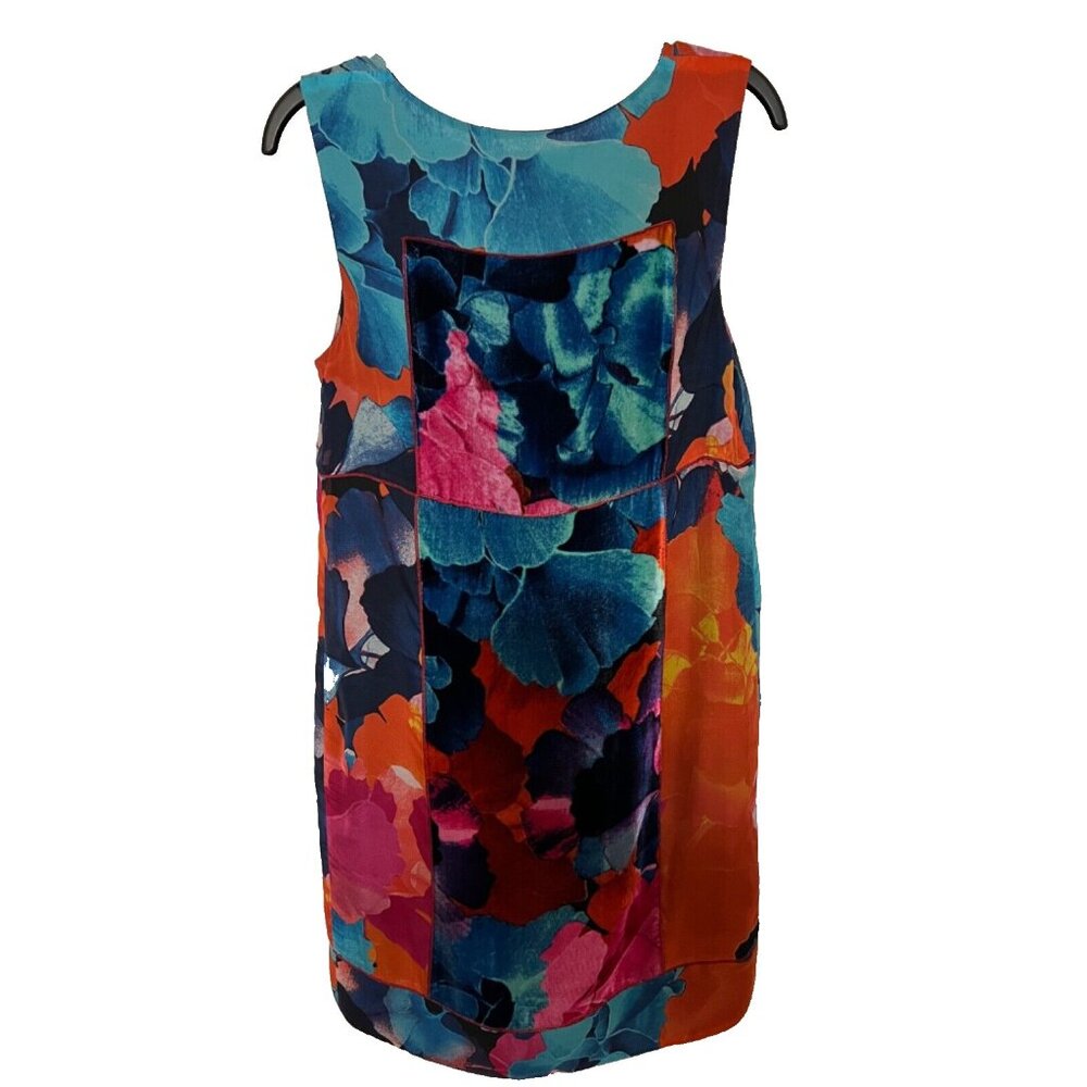 Anthropologie Leifstodottir Dress 8 Silk Blend Sleeveless Mixed Media Colorful - Picture 5 of 13
